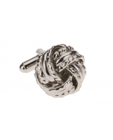 Stylish Love Knot Cufflinks Silver Plate - Image1