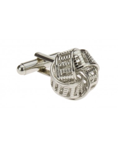 Classic Love Knot Cufflinks Silver Plate - Image1