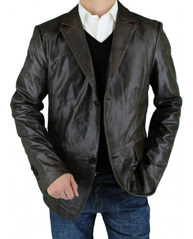 Luciano Natazzi Men's Leather Jacket Mod - Image1