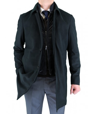Luciano Natazzi Men's Fitted Walker Coat - Image1