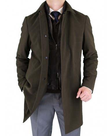 Luciano Natazzi Men's Fitted Walker Coat - Image1