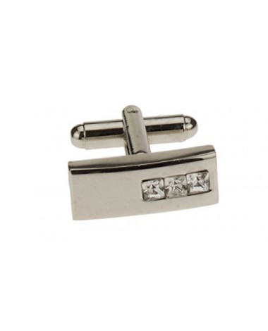 Modern Crystal Cufflinks Stainless Steel - Image1