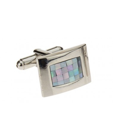 Mother of Pearl Mosaic Mens Cufflinks St - Image1
