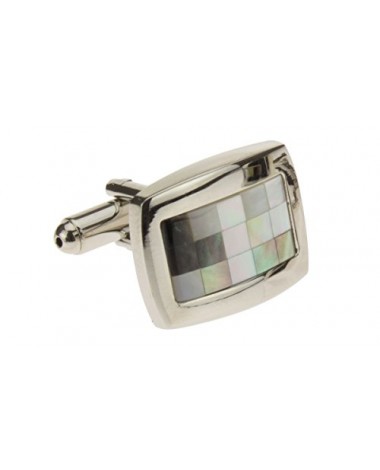 Mother of Pearl Mosaic Mens Cufflinks St - Image1
