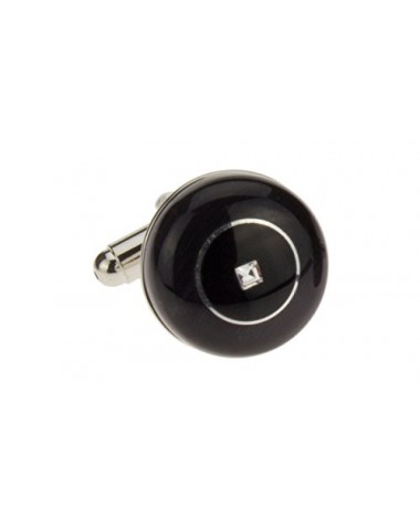Crystal & Natural Black Onyx Mens Cuffli - Image1