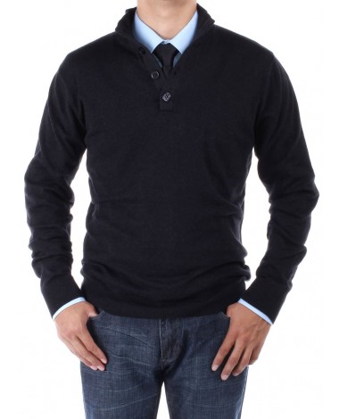 Luciano Natazzi Men's Mock Neck Elbow Pa - Image1