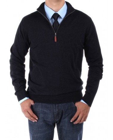 Luciano Natazzi Men's Mock Neck 1/4 Zip  - Image1