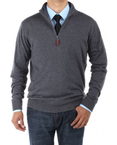 Luciano Natazzi Men's Mock Neck 1/4 Zip  - Image1