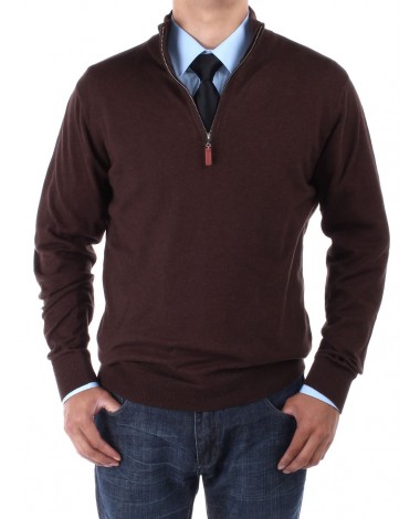 Luciano Natazzi Men's Mock Neck 1/4 Zip  - Image1