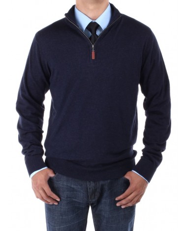 Luciano Natazzi Men's Mock Neck 1/4 Zip  - Image1