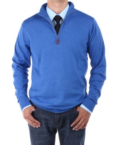 Luciano Natazzi Men's Mock Neck 1/4 Zip  - Image1