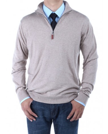 Luciano Natazzi Men's Mock Neck 1/4 Zip  - Image1