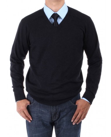 Luciano Natazzi Men's V-Neck Cotton Swea - Image1