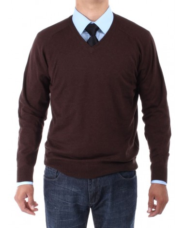 Luciano Natazzi Men's V-Neck Cotton Swea - Image1