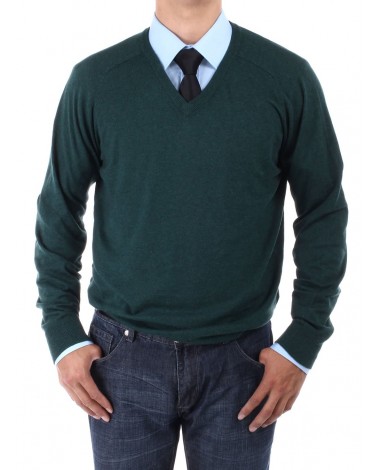 Luciano Natazzi Men's V-Neck Cotton Swea - Image1