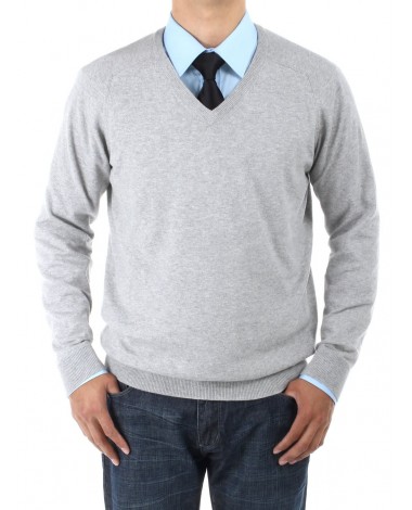 Luciano Natazzi Men's V-Neck Cotton Swea - Image1