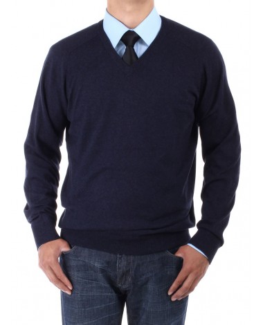 Luciano Natazzi Men's V-Neck Cotton Swea - Image1