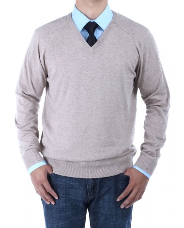 Luciano Natazzi Men's V-Neck Cotton Swea - Image1