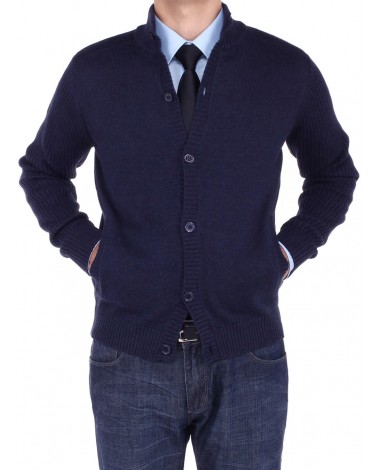 Luciano Natazzi Mens Cotton Mock Neck Ri - Image1