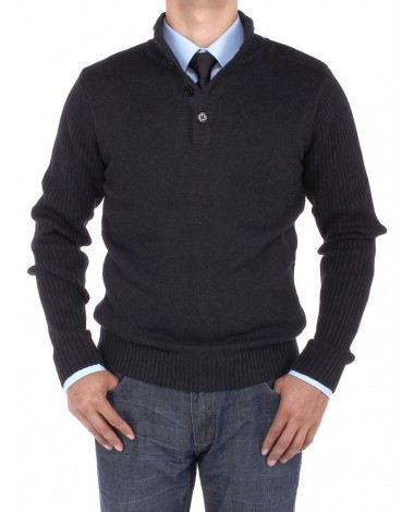 Luciano Natazzi Men's Mock Neck Ribbed S - Image1
