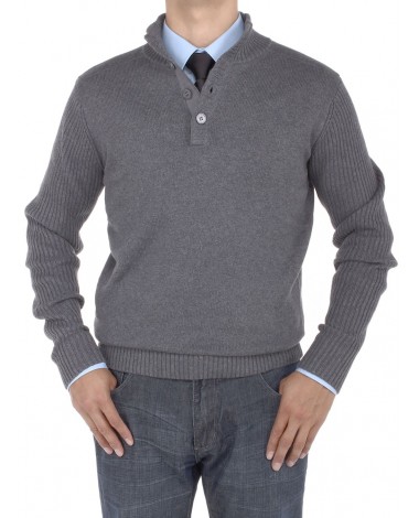 Luciano Natazzi Men's Mock Neck Ribbed S - Image1