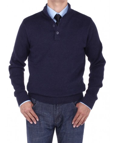 Luciano Natazzi Men's Mock Neck Ribbed S - Image1