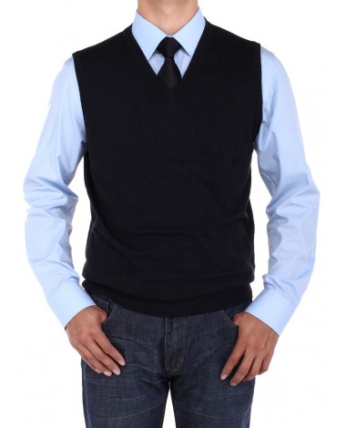 Luciano Natazzi Men's V-Neck Cotton Swea - Image1