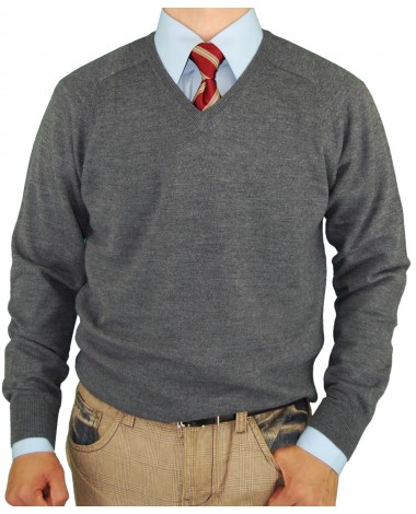 Luciano Natazzi V-Neck Merino Wool Sweat - Image1