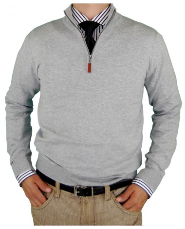 Luciano Natazzi Men Quarter Zip Mock Nec - Image1