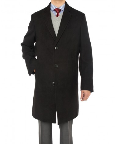 Luciano Natazzi Men's Trend Fit Overcoat - Image1