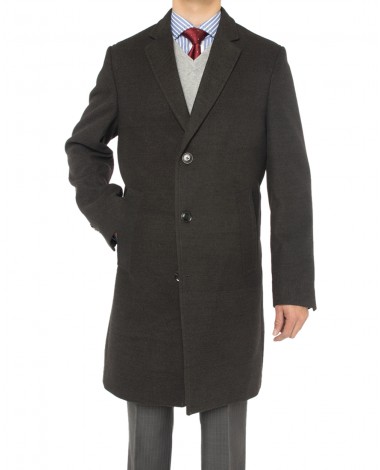 Luciano Natazzi Men's Trend Fit Overcoat - Image1