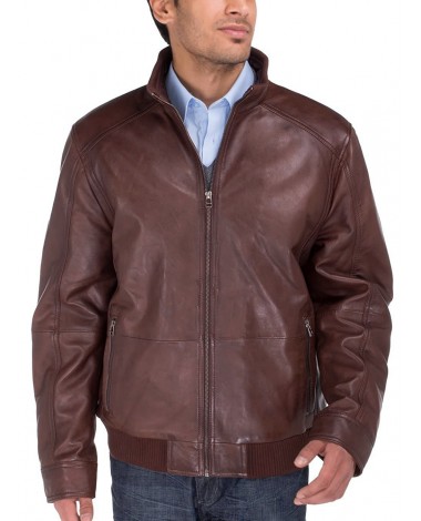 Luciano Natazzi Men's Lambskin Leather V - Image1