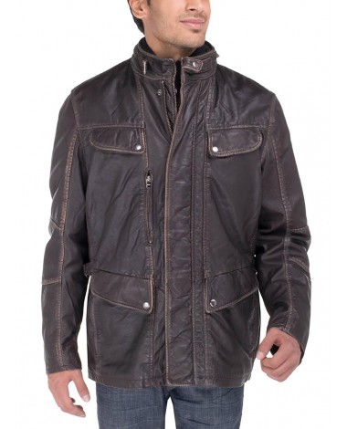 Luciano Natazzi Men's Vintage Look Lamb  - Image1