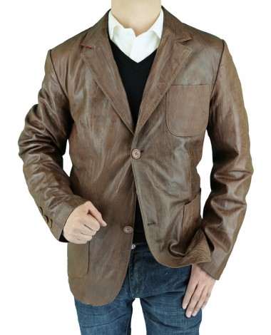 Luciano Natazzi Men's Leather Jacket Fit - Image1