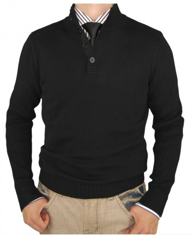 Luciano Natazzi Classic Fit Mens Mock Ne - Image1