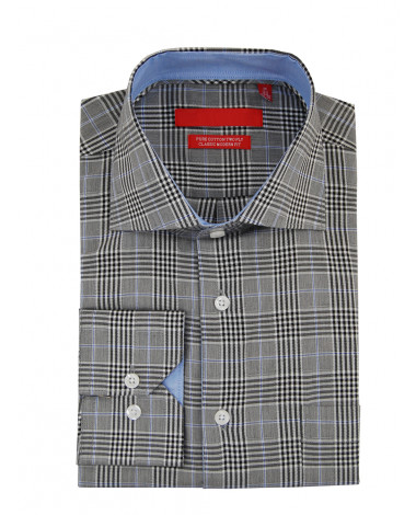 Mens GV Executive Check Dress Shirt Cott - Image1