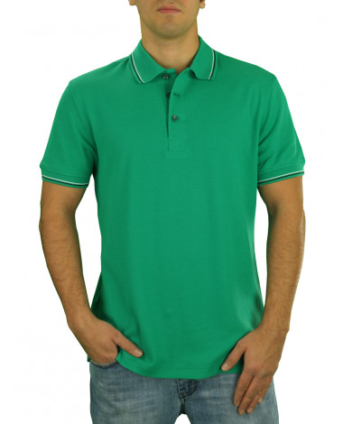 Mens DTI Pique Polo Sport Shirt Solid Sh - Image1
