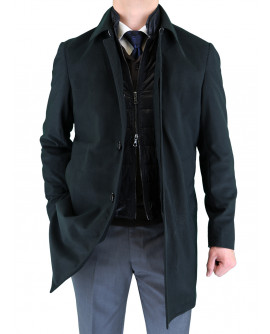 Luciano Natazzi Men's Fitted Walker Coat - Image1