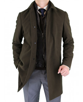 Luciano Natazzi Men's Fitted Walker Coat - Image1