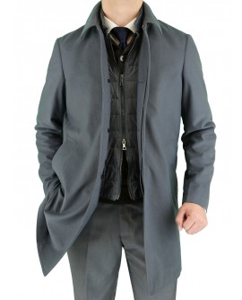 Luciano Natazzi Men's Fitted Walker Coat - Image1