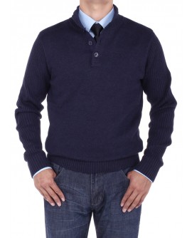 Luciano Natazzi Men's Mock Neck Ribbed S - Image1