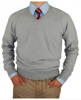 Luciano Natazzi V-Neck Merino Wool Sweat - Image1