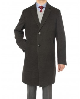 Luciano Natazzi Men's Trend Fit Overcoat - Image1