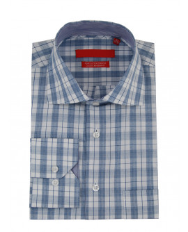 Mens GV Executive Check Dress Shirt Cott - Image1