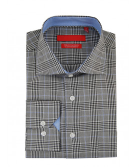 Mens GV Executive Check Dress Shirt Cott - Image1