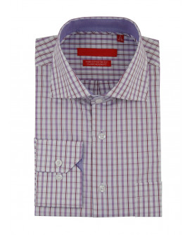 Mens GV Executive Check Dress Shirt Cott - Image1