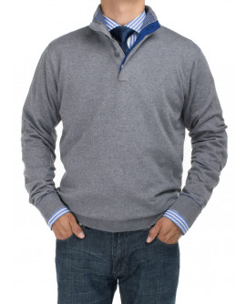Mens BB Signature Mock Neck 1/4 Button S - Image1