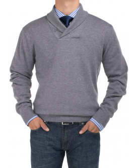 Mens BB Signature Cotton Shawl Collar Sw - Image1