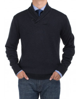 Mens BB Signature Cotton Shawl Collar Sw - Image1
