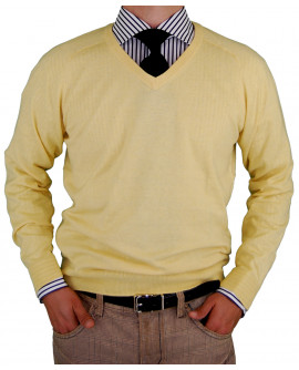 Mens LN V-Neck Cotton Sweater Cashmere T - Image1